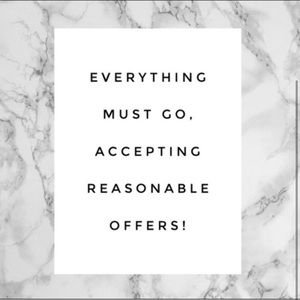 Moving sale! Accepting all reasonable offers!